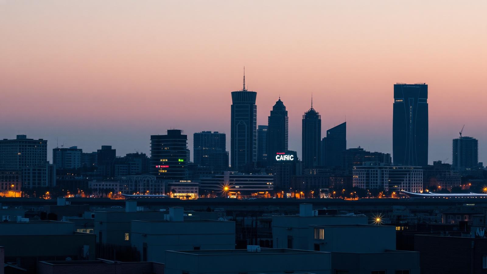 Modern Casablanca skyline at dusk
